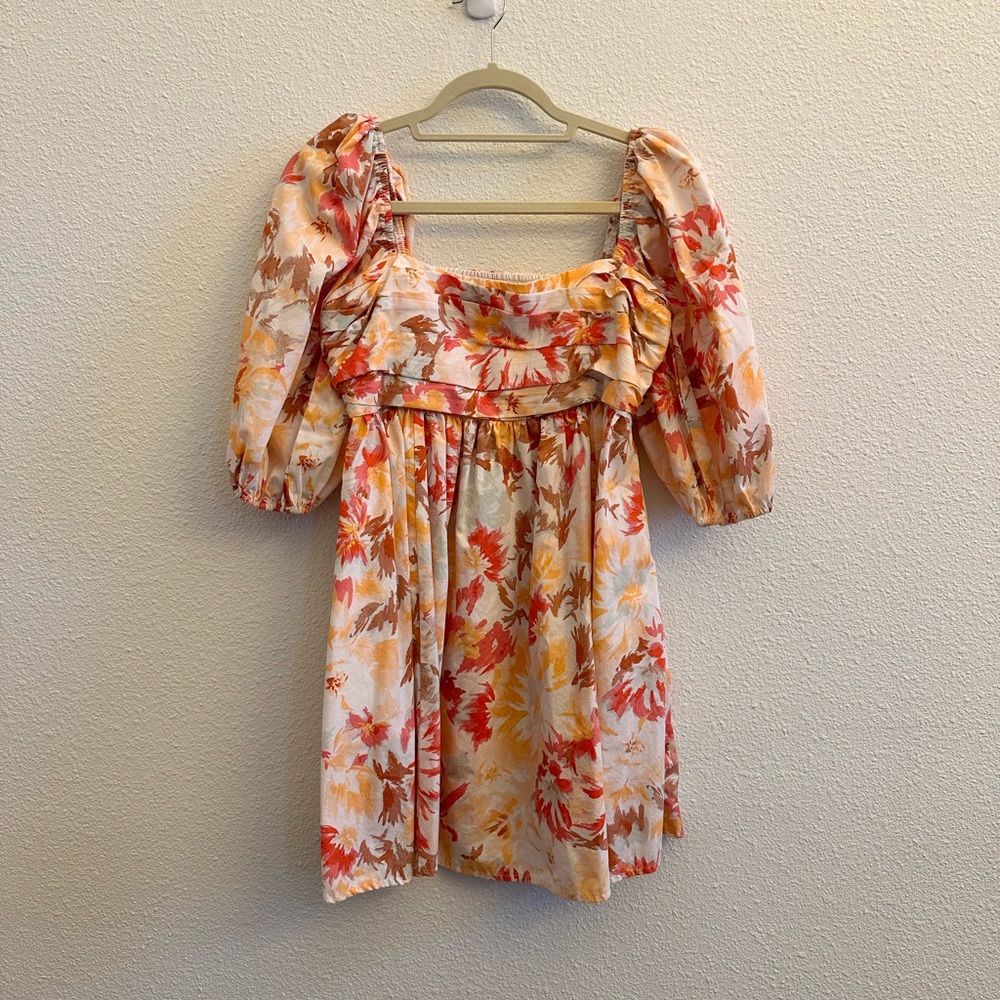Abercrombie & Fitch Floral Puff Sleeve Dress